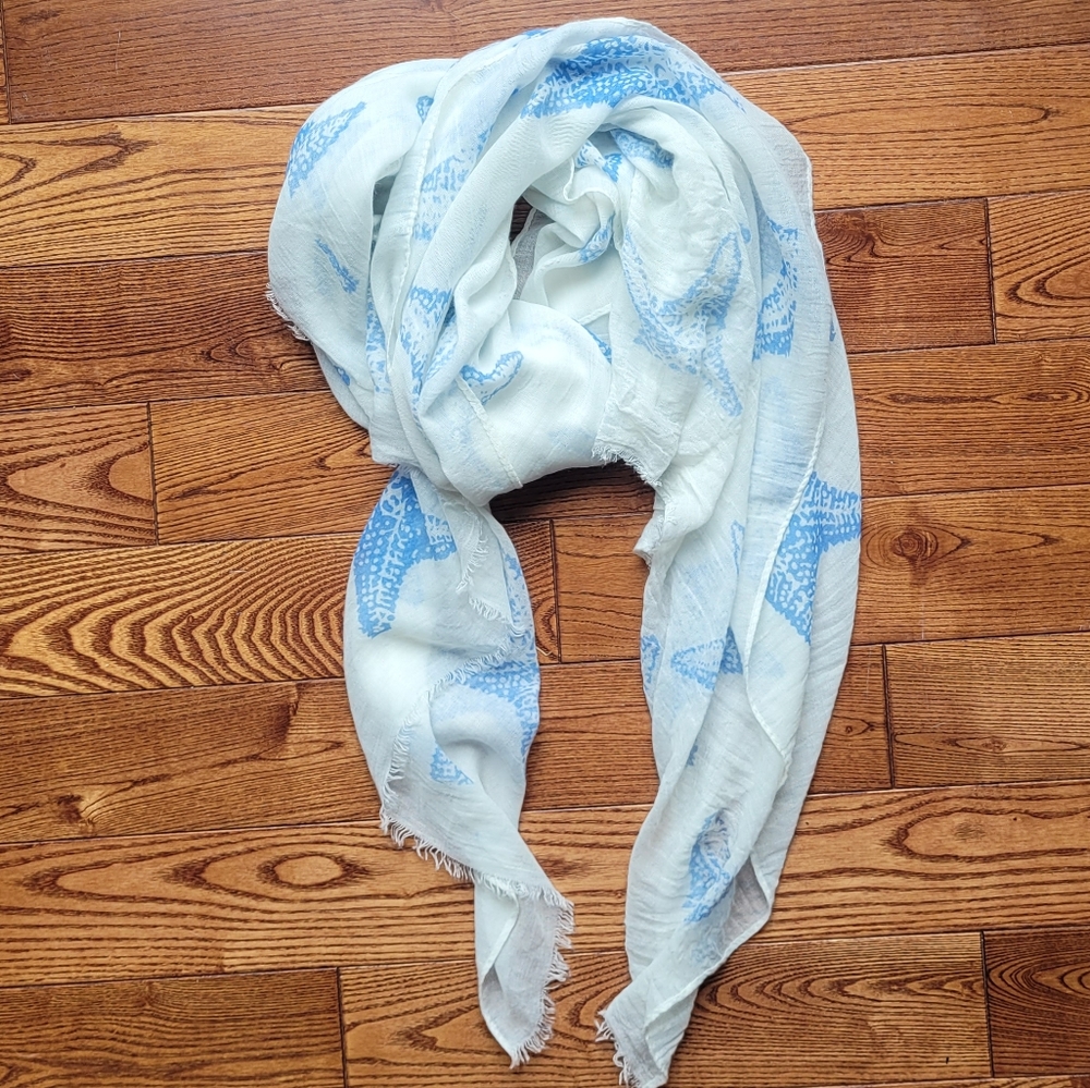 Large White Starfish Scarf